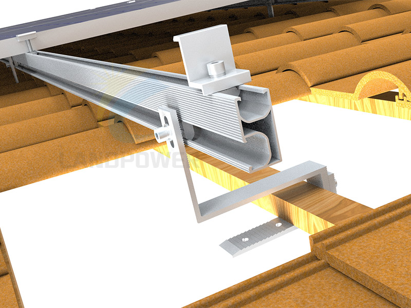 Support solaire réglable de crochet de toit de tuile en aluminium