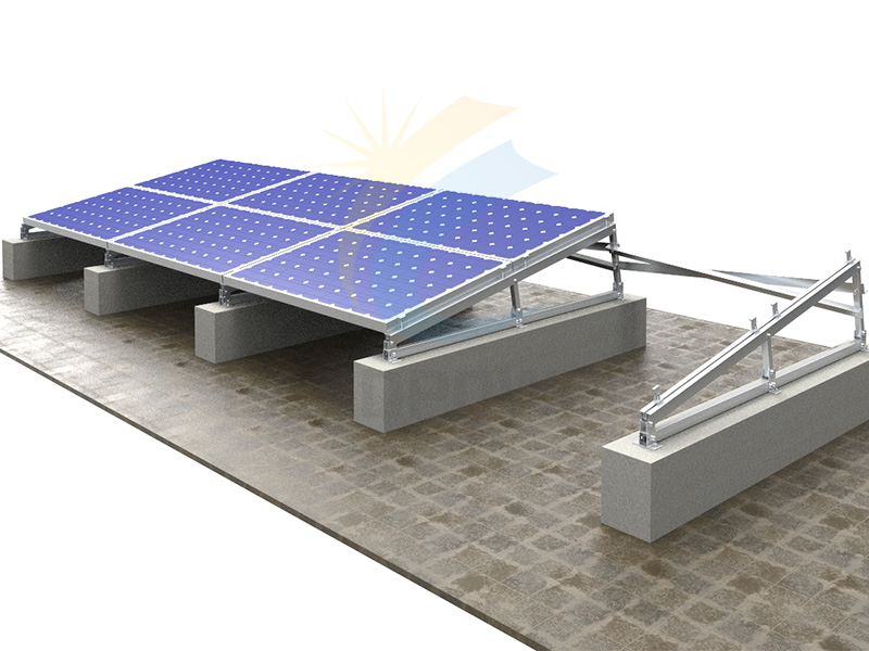 Paysage à deux rangées de montage solaire sur toit plat