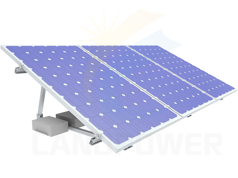 Portrait de montage solaire inclinable sur toit plat