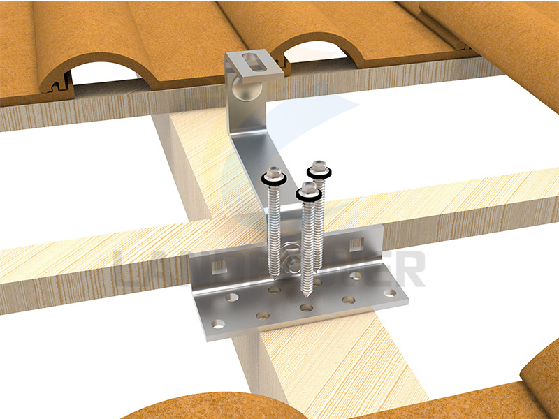 Montage sur toit en tuiles avec rail 40*40